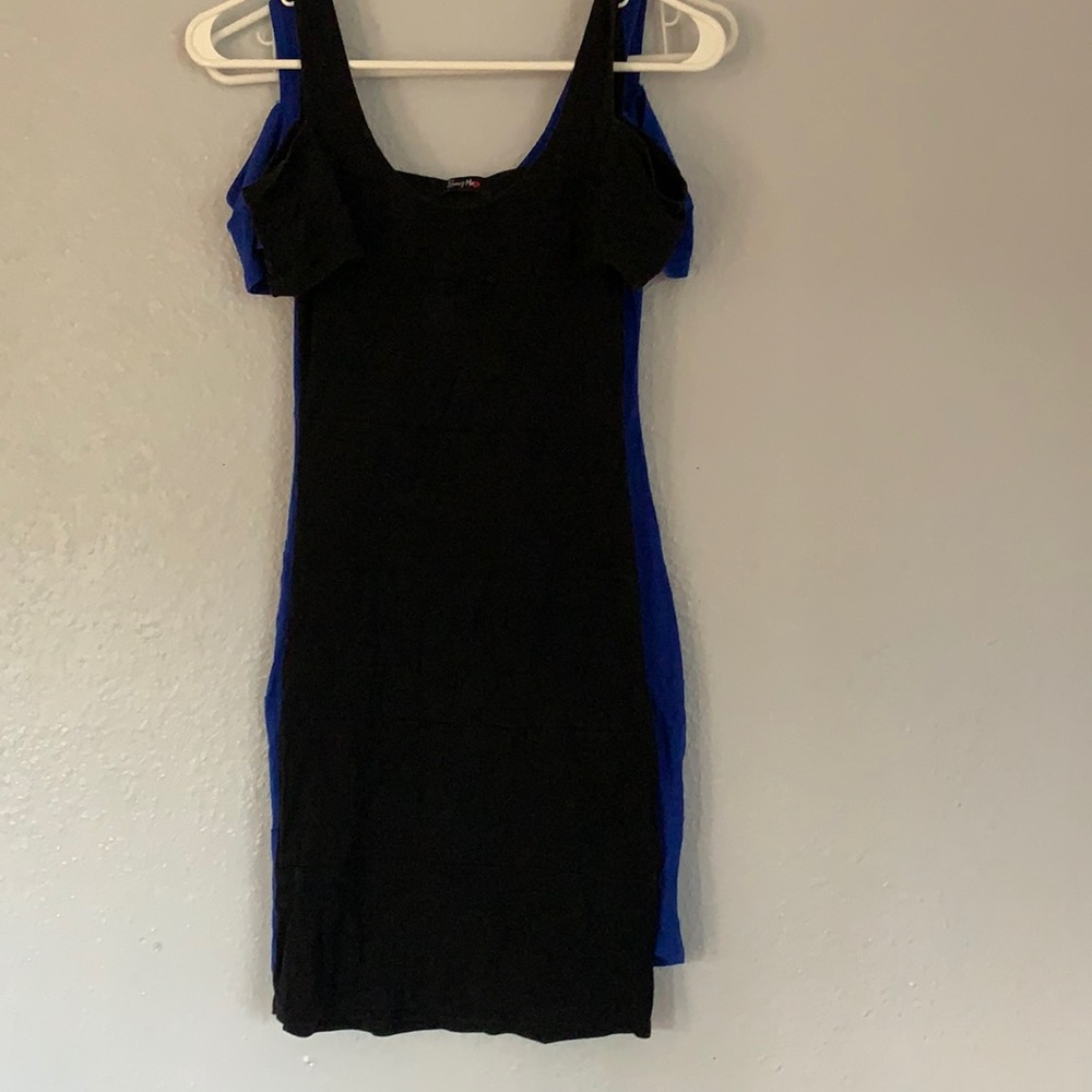 Black cute out shoulder mini dress